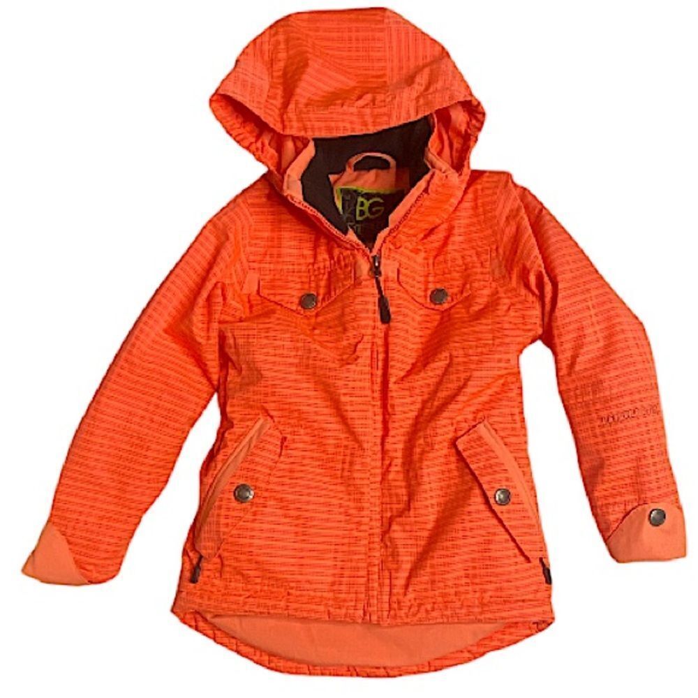 Boulder Gear Girls Size Small Ski Jacket Detachable Hood Highly Visible Orange